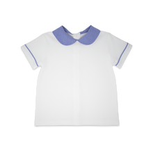Load image into Gallery viewer, Sibley Shirt - White, Royal Minigingham
