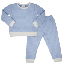 Load image into Gallery viewer, Quilted Sweatsuit - Blue, White Quilted
