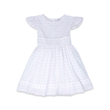 Load image into Gallery viewer, Blissful Band Dress - White and Pink Swiss Dot
