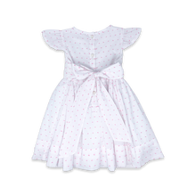 Load image into Gallery viewer, Blissful Band Dress - White and Pink Swiss Dot
