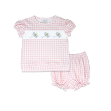 Load image into Gallery viewer, Lagniappe Bloomer Set - Isle of Palms Pink Check, Honeycomb

