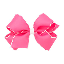 Load image into Gallery viewer, Wee Ones - Hot Pink/White Moonstitch Bow
