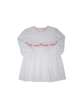 Load image into Gallery viewer, Blissful Band Dress LS - White/Pink
