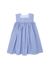 Load image into Gallery viewer, Frances Flap Dress - Blue Pinstripe
