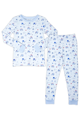 Load image into Gallery viewer, Sweet Pea PJ Set - Wagon / Heart Blue
