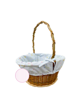 Load image into Gallery viewer, Easter Basket Cover - Pink Pinstripe
